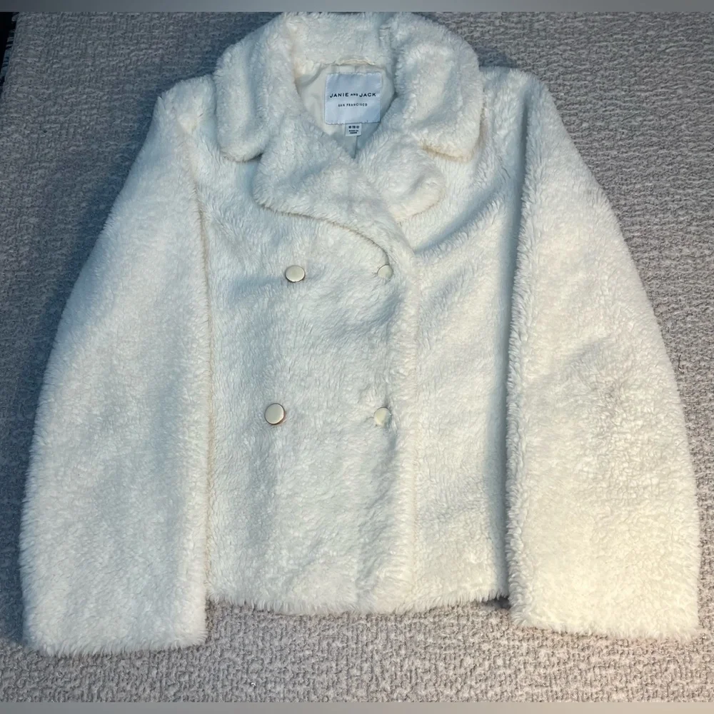Janie and Jack Cream Teddy Jacket Size 10 To 12 - Picture 11 of 12